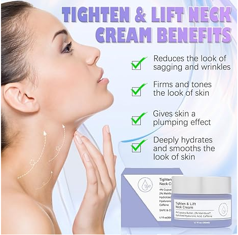 Neck Firming Cream Tightening Lifting Sagging Skin,Tighten and Lift Neck Creamfor Face,Neck,With Pro Active Repair Firming Complex 1.7Oz