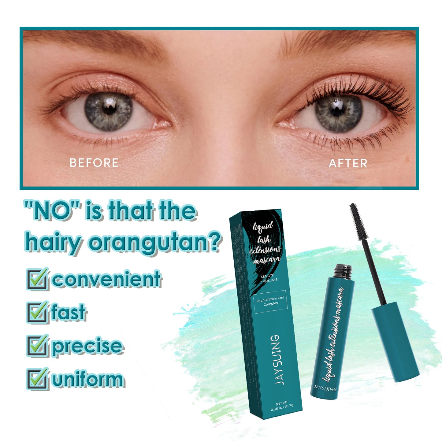 Mascara Liquid Lash Extensions, Liquid Lash Extensions Mascara,Premium Waterproof Smudge-Proof Natural No Clumping Smudging Lasting All Day