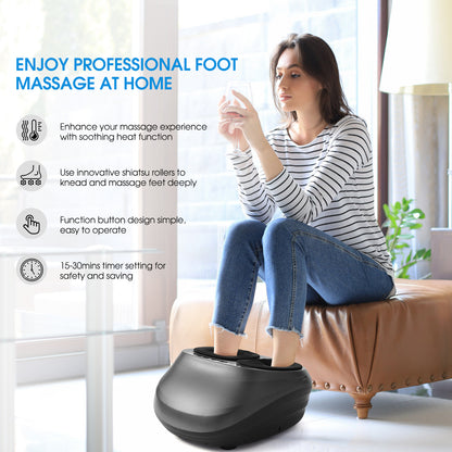 Foot Massager Machine with Heat and Massage Gifts for Men and Women Shiatsu Deep 