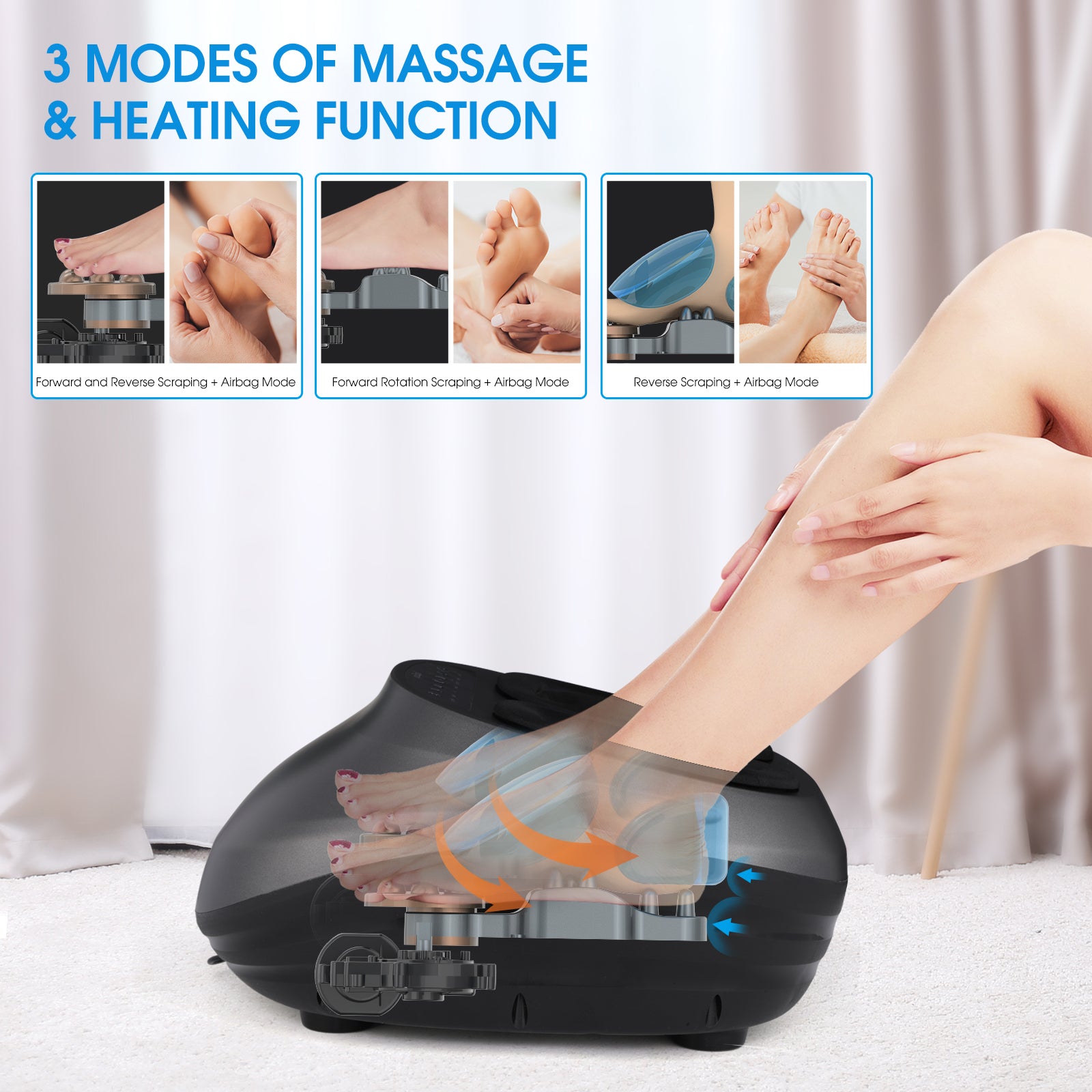 Foot Massager Machine with Heat and Massage Gifts for Men and Women Shiatsu Deep 