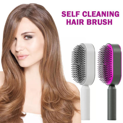 Women Fashion 3D Hair Growth Comb Hairbrush Self-Cleaning Hair Brush Self Cleaning Hair Brush for Women Massage Scalp Promote Blood Circulation anti Hair Loss