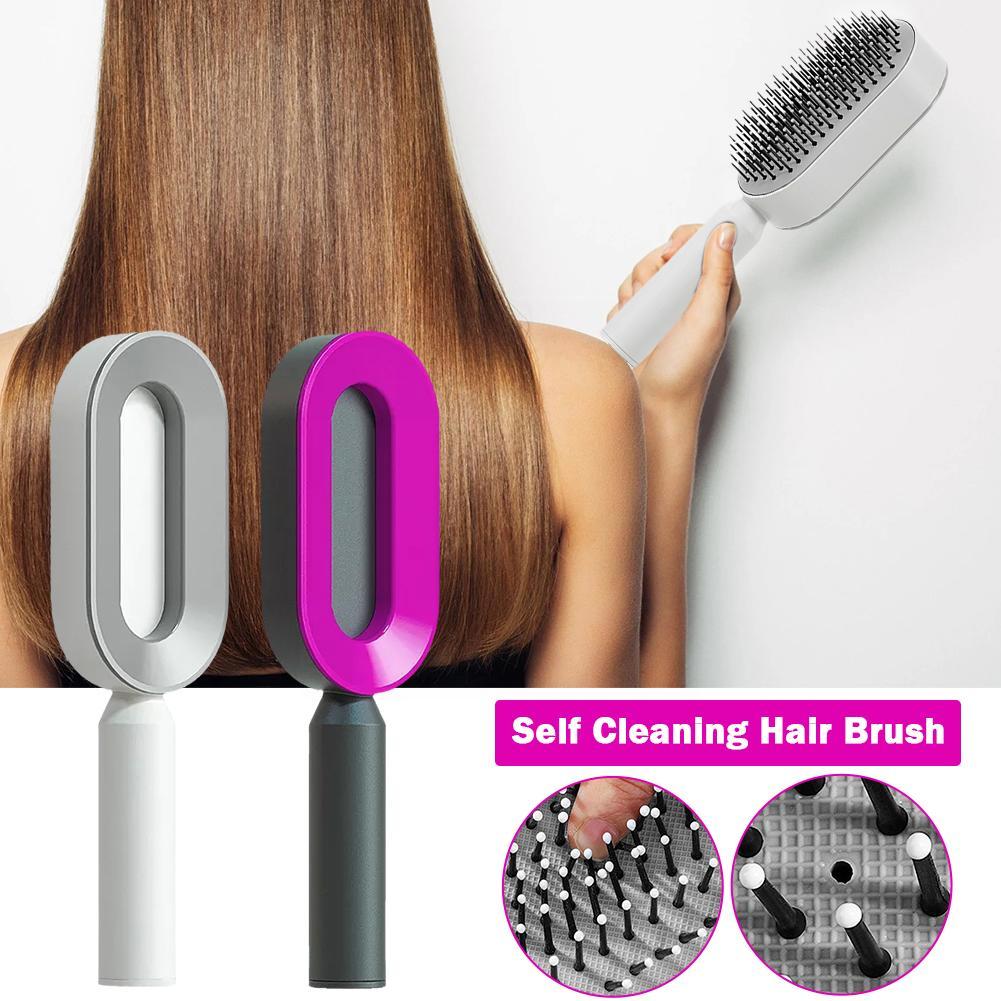 Women Fashion 3D Hair Growth Comb Hairbrush Self-Cleaning Hair Brush Self Cleaning Hair Brush for Women Massage Scalp Promote Blood Circulation anti Hair Loss