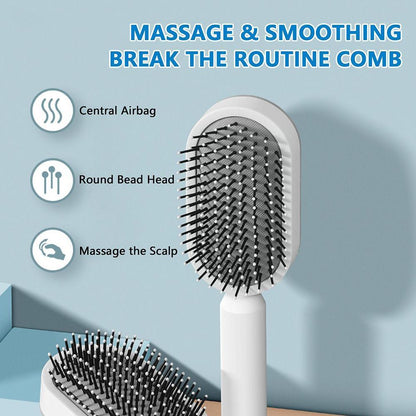 Women Fashion 3D Hair Growth Comb Hairbrush Self-Cleaning Hair Brush Self Cleaning Hair Brush for Women Massage Scalp Promote Blood Circulation anti Hair Loss