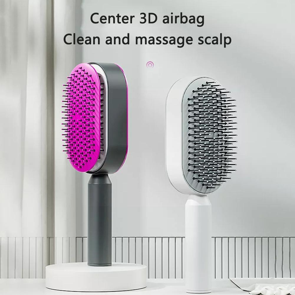 Women Fashion 3D Hair Growth Comb Hairbrush Self-Cleaning Hair Brush Self Cleaning Hair Brush for Women Massage Scalp Promote Blood Circulation anti Hair Loss