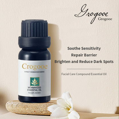 Crogooe-Wormwood Essential Oil,100 Pure Oil Blend Containsmoroccan Argan Oil for Facial Skin, Hair, Body,Therapeutic Grade 10 ML