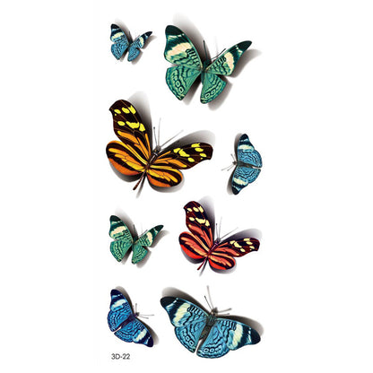 Rose Tattoo Stickers Color Printing Butterfly Flowers Waterproof