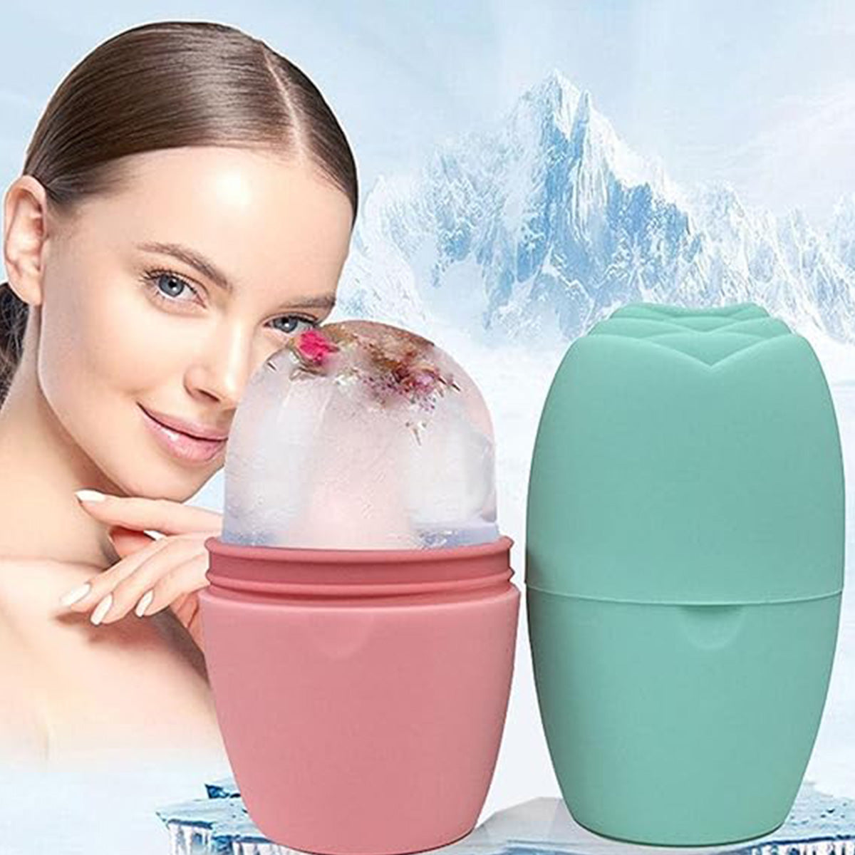 Ice Face Roller, Ice Roller for Face and Eye Beauty, Ice Massage Cup,Reusable Face Massage for Face Skin Care Silicone Ice Stick Face Ice Mold Icing Tool, Gifts for Her Helps Enhance Skin Eelasticity