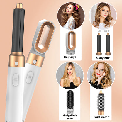 Hair Dryer Brush, Hot Air Brush, 5 in 1 Blow Dryer Brush for Drying Straightening Curling Volumizing Multi Hair Style, White Gold