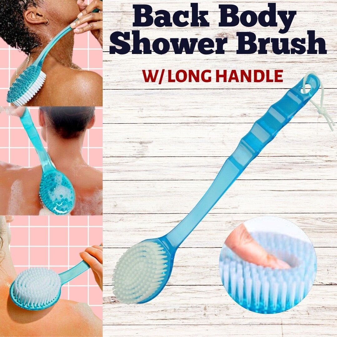 Long Handle Bath Body Brush Soft Back Shower Exfoliating Skin Scrubber Massager