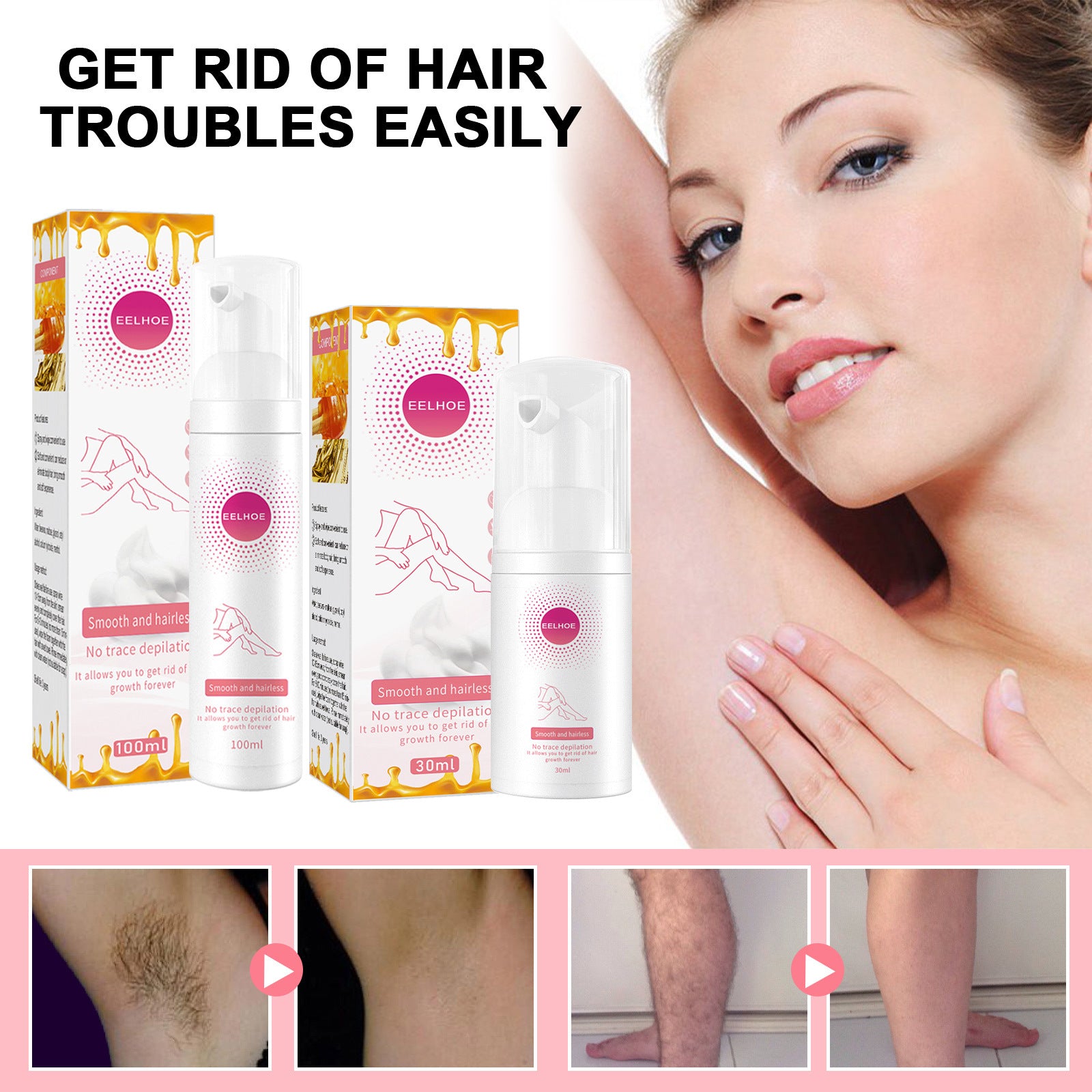 Mu Si Honey Hair Removal Spray Removes All over the Body