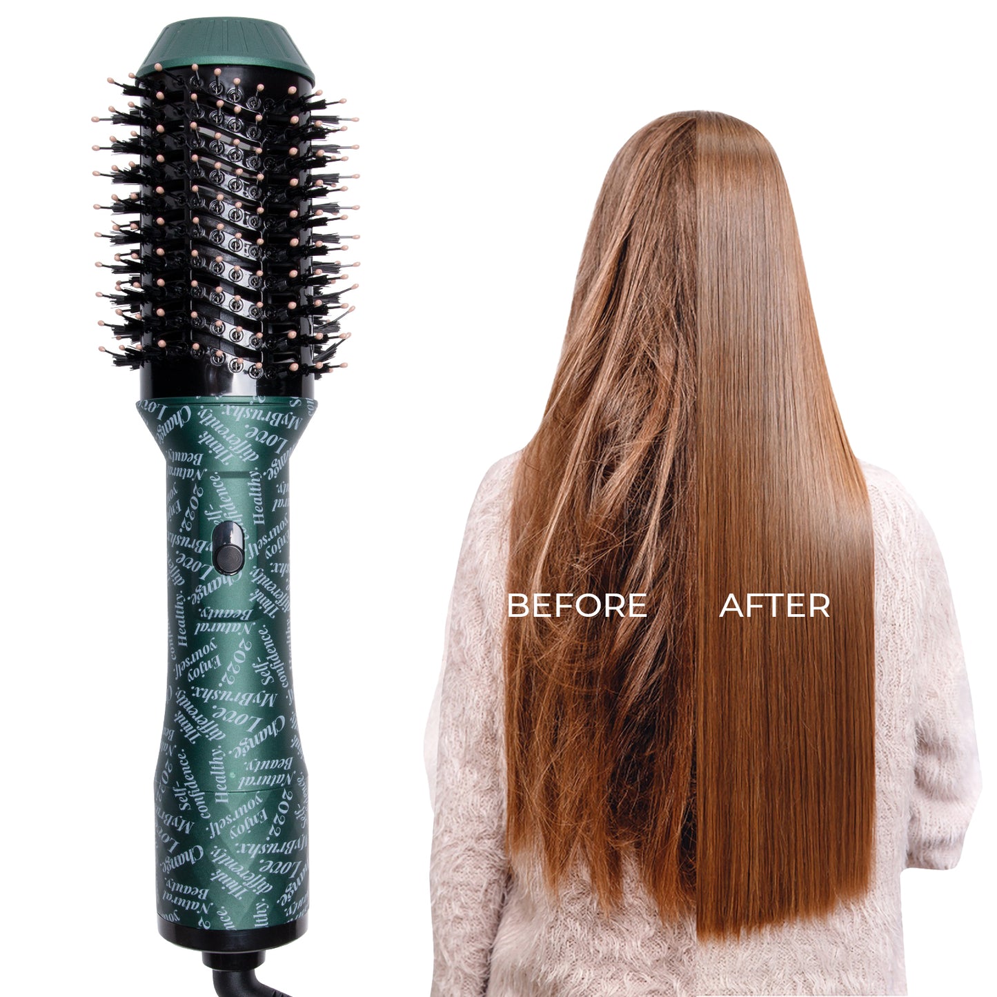 Hair Dryer Brush, Hot Air Brush with Enhanced Barrel, Blow Dryer Brush and Styler Volumize in One, Hair Dryer Multifunctional Ceramic Tourmaline Negative Ion Hot Air Styling Brush for Women