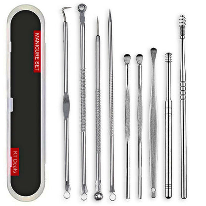 Ear Wax Remover Spoon Earwax Picker and Pimple Blackhead Remover Tools - COMBO KIT