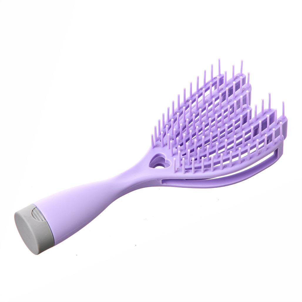 1Pc Massage Hair Comb - Elastic Scalp Massage Comb, Wet Dry Dual Purpose Comb, Hollow Out Hair Brush - Haircare Heatless Tool for Women and Men