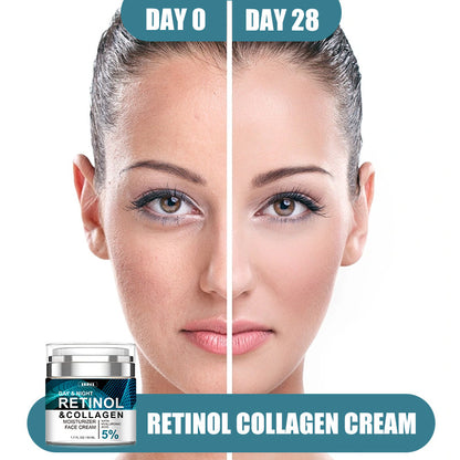 Advanced Retinol Collagen Cream for Face with 5 Hyaluronic Acid Anti-Aging Cream anti Wrinkle Reduce Fine Lines Lifting and Firming Cream 24-Hour Facial Care Suitable for All Skin Types