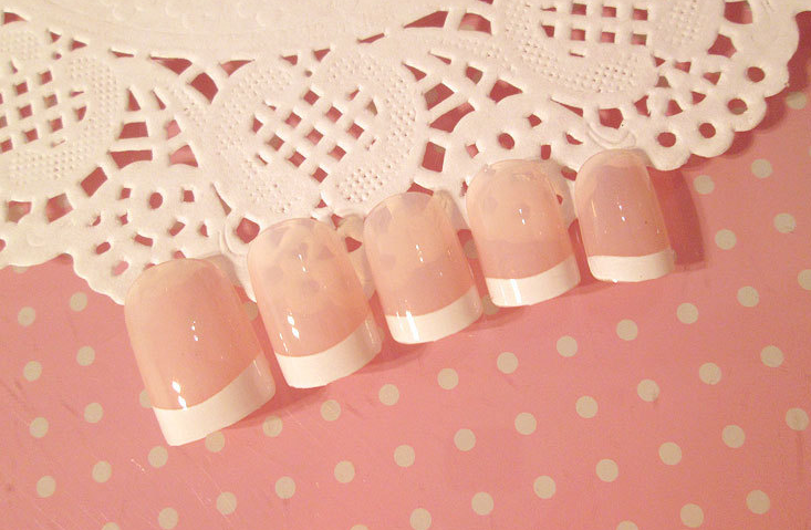 Nail Art Nail Art Finished French Long Fake Nail Patch Long French