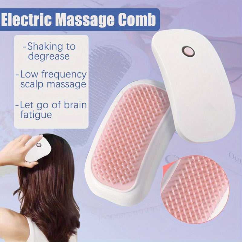 Portable Beauty Tool Scalp Comb, Electric Massage Comb, Body Relaxing High-Frequency Vibration Head Massager