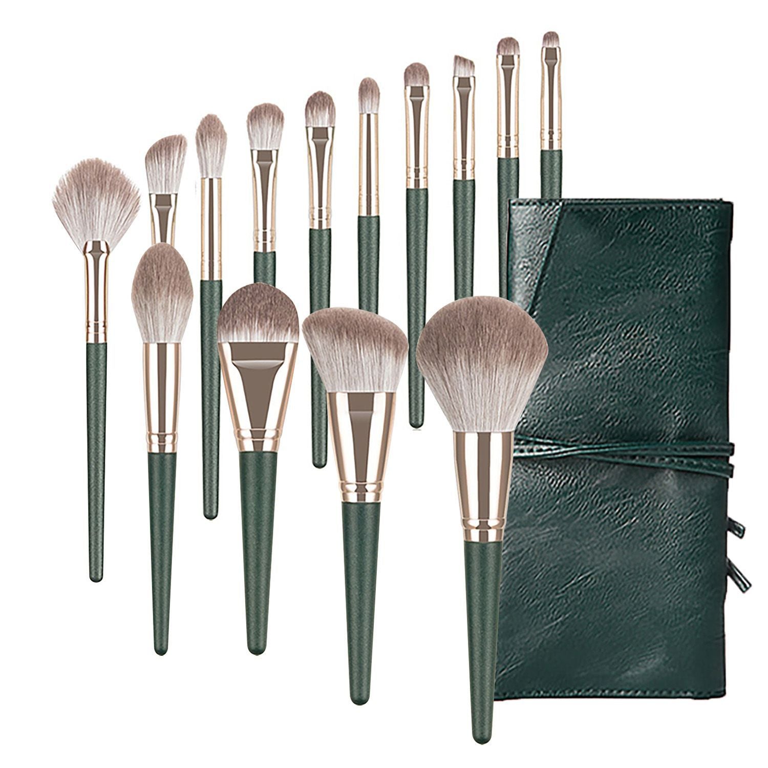 Green Cloud 14 Makeup Brushes Suit