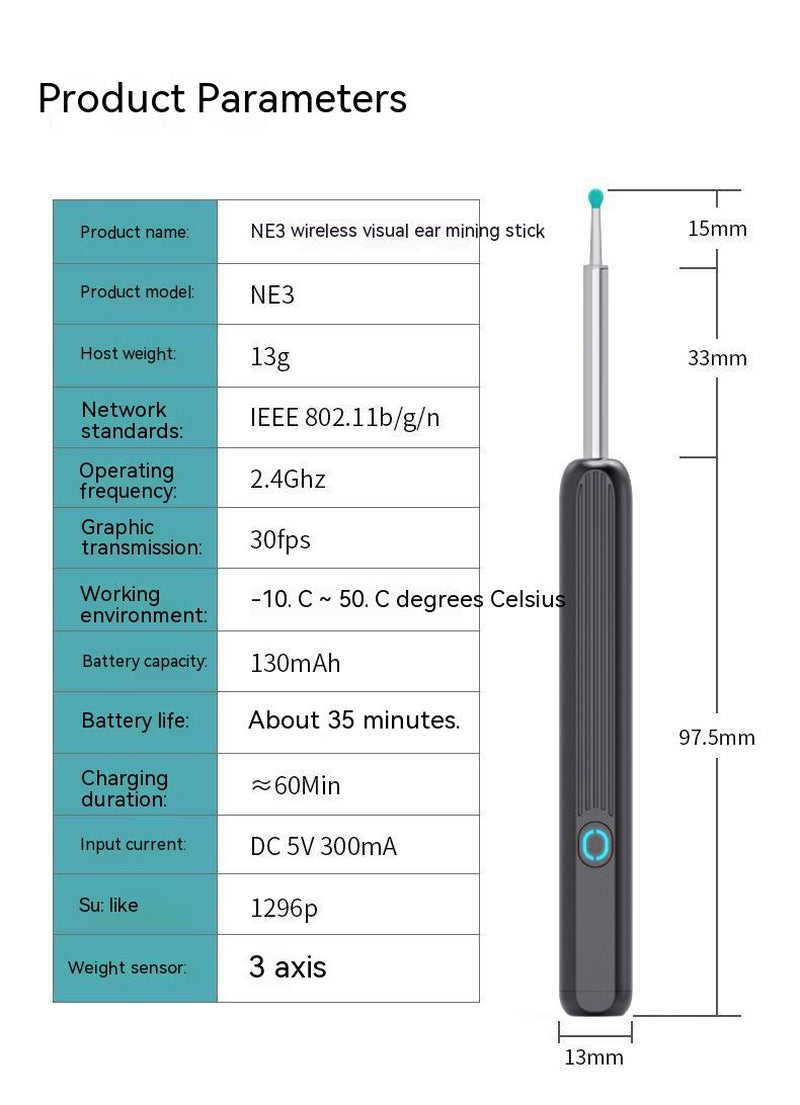 Wireless Smart HD Endoscope Luminous Ear Pick Ear Picking Tools