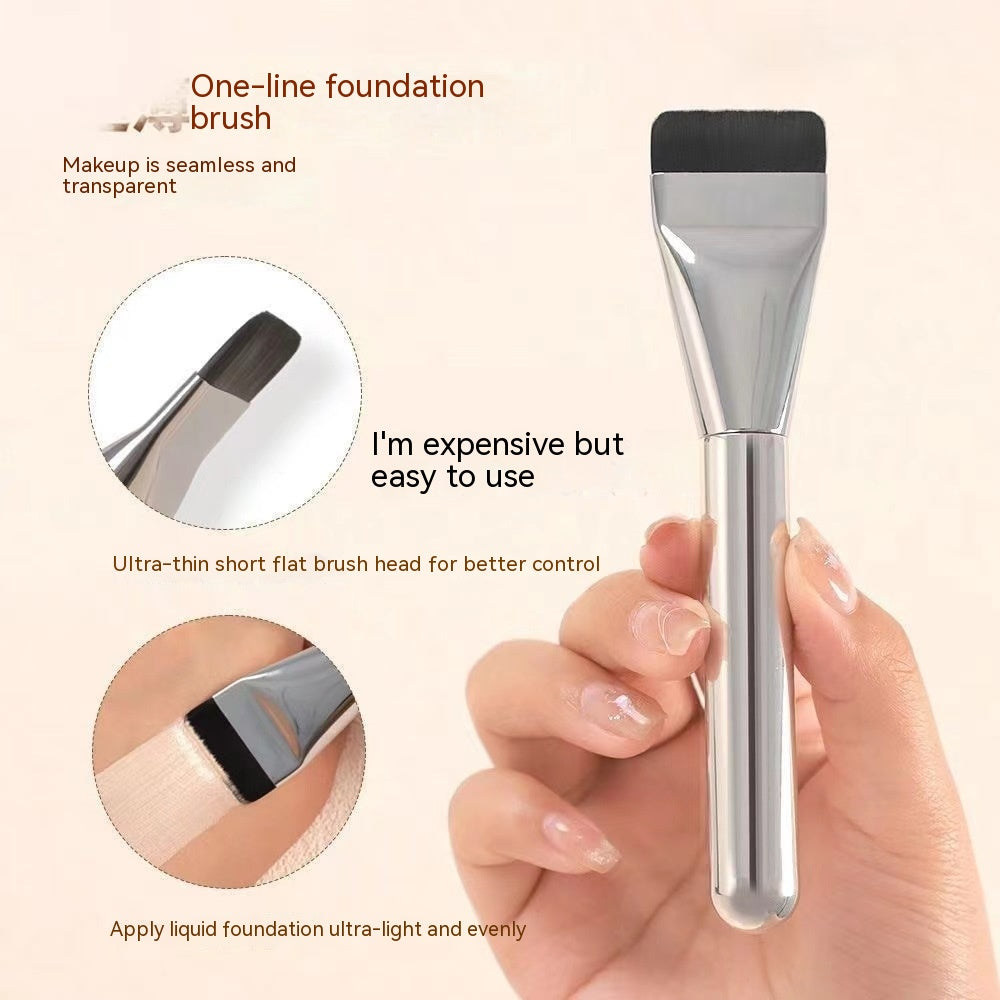 One-Line Powder Foundation Brush Flat Head Flawless Bare Skin Base 