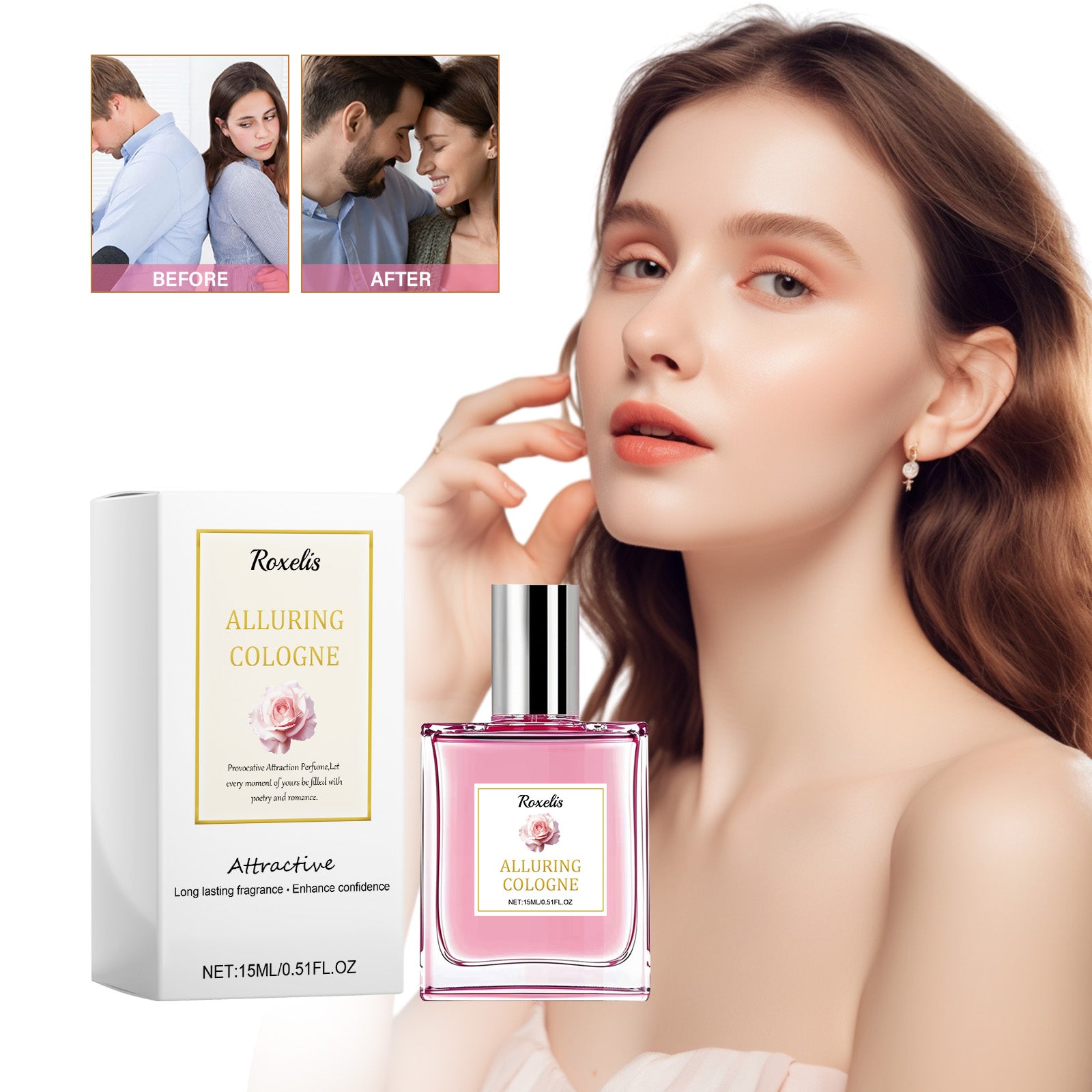 Long Lasting Fragrance with Rose - Warm & Floral Women'S Perfume - 15ML