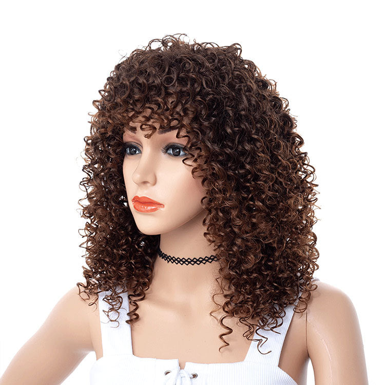 Women'S Fashion African Small Curly Afro Hair Wig Head Cover