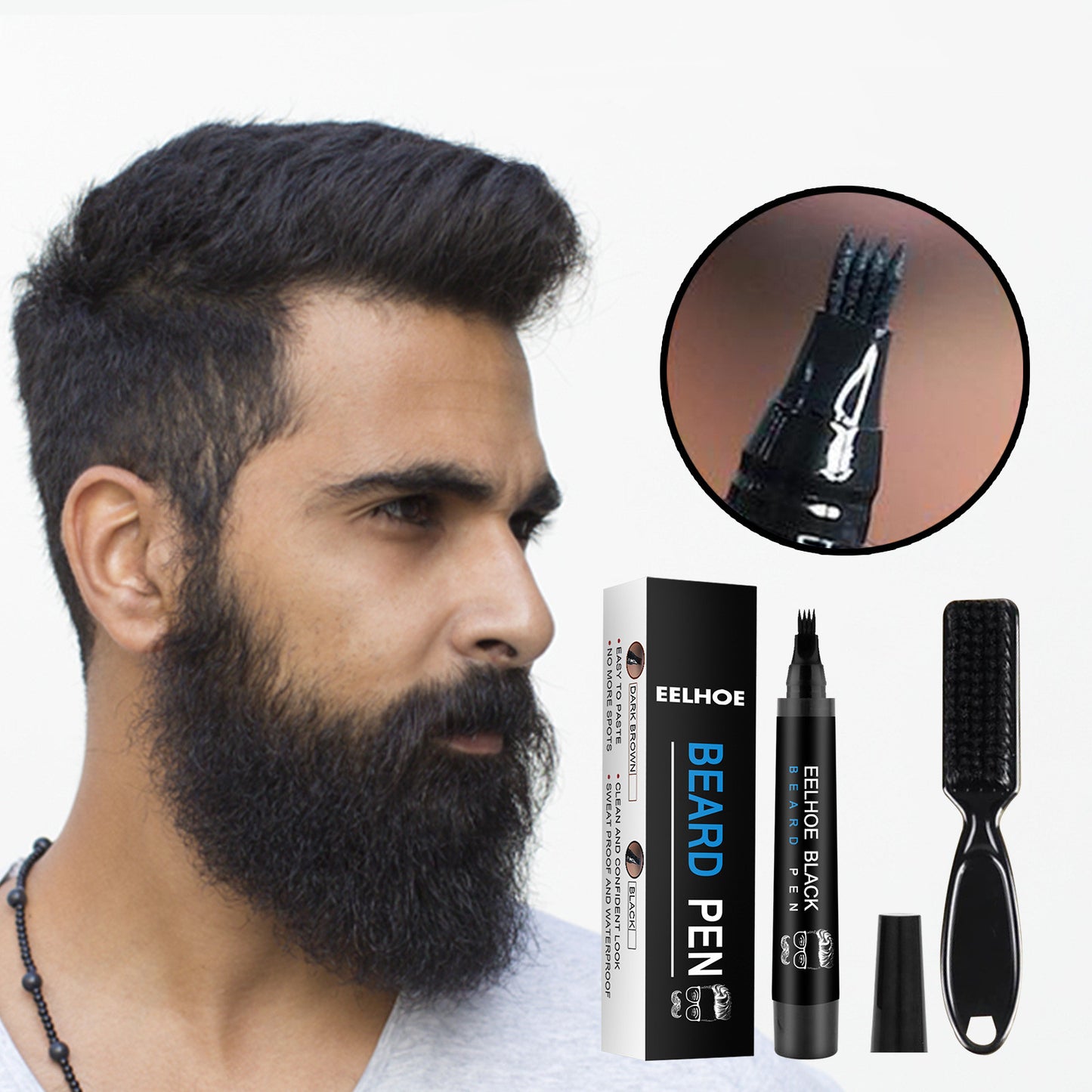 Waterproof Sweat-Proof Beard Pen without Makeup Removal