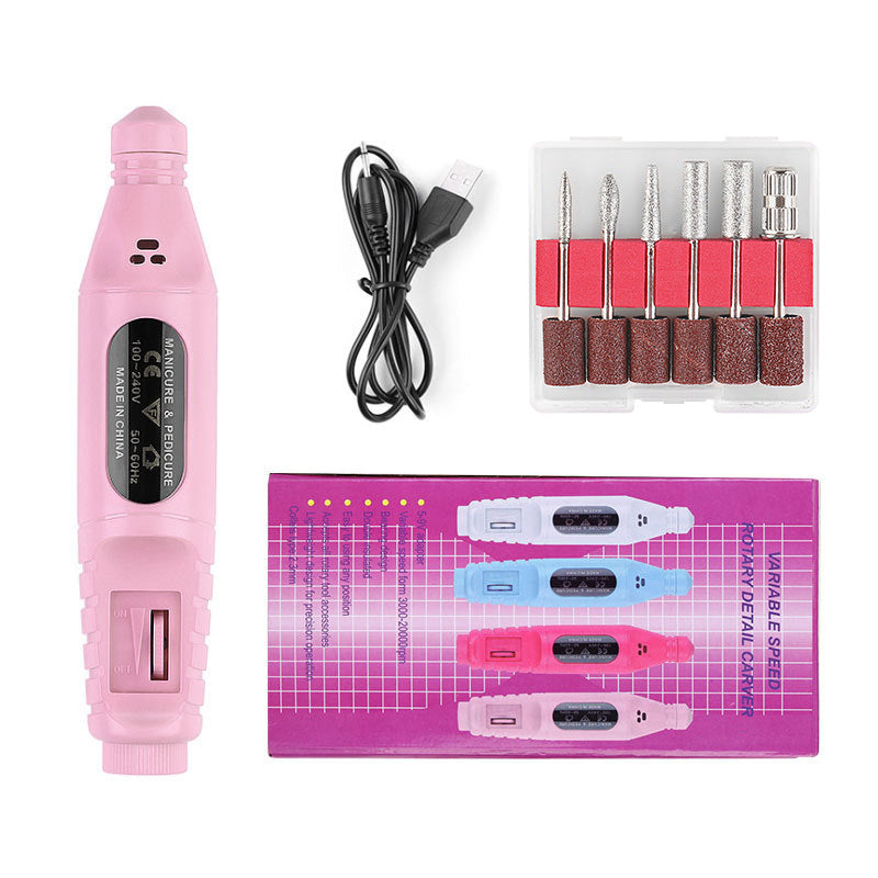 Nail Pen Polisher USB Cable Portable 