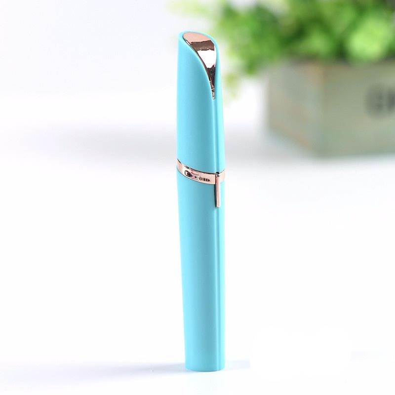 Best mini electric eyebrow trimmer pen in light blue, offering precise and gentle grooming for perfectly shaped eyebrows anytime, anywhere.